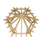 Bauplan Pavillon 6-Eck 3 3D-Draufsicht