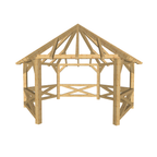 Bauplan Pavillon 6-Eck 4 3D-Frontansicht