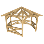 Bauplan Pavillon 6-Eck 5 3D-Ansicht schräg von vorn