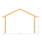 Bauplan Pavillon 6-Eck 5 Querschnitt mit Bemaßung