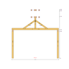 Bauplan Pavillon 6-Eck 6 Seitenansicht mit Bemaßung