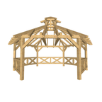 Bauplan Pavillon 6-Eck 7 3D-Frontansicht