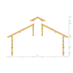 Bauplan Pavillon 6-Eck 7 Querschnitt mit Bemaßung