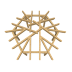 Bauplan Pavillon 6-Eck 8 3D-Draufsicht