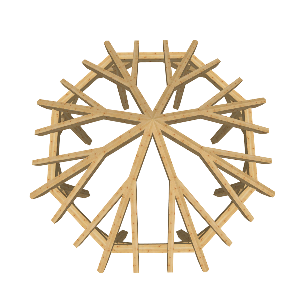 Bauplan Pavillon 8-Eck 2 3D-Draufsicht