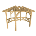 Bauplan Pavillon 8-Eck 3 3D-Ansicht schräg von vorn
