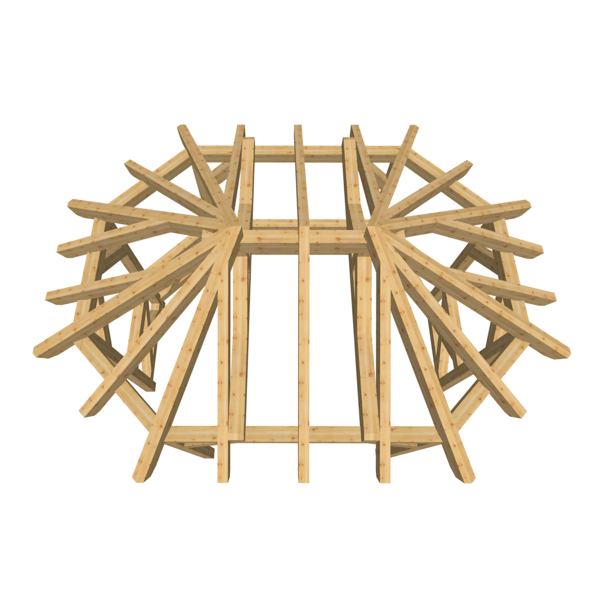 Bauplan Pavillon 8-Eck 3 3D-Draufsicht