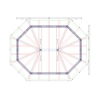 Bauplan Pavillon 8-Eck 3 Draufsicht mit Bemaßung