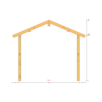 Bauplan Pavillon 8-Eck 3 Querschnitt mit Bemaßung