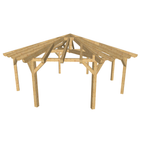Bauplan Pavillon 8-Eck 4 3D-Ansicht schräg von vorn