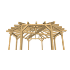 Bauplan Pavillon 8-Eck 4 3D-Frontansicht