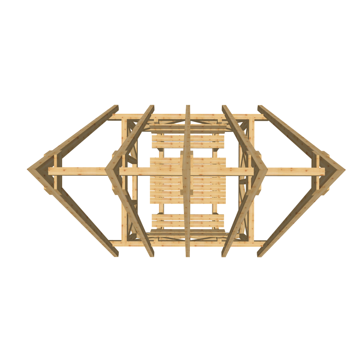 Bauplan Spielhaus 1 3D-Draufsicht