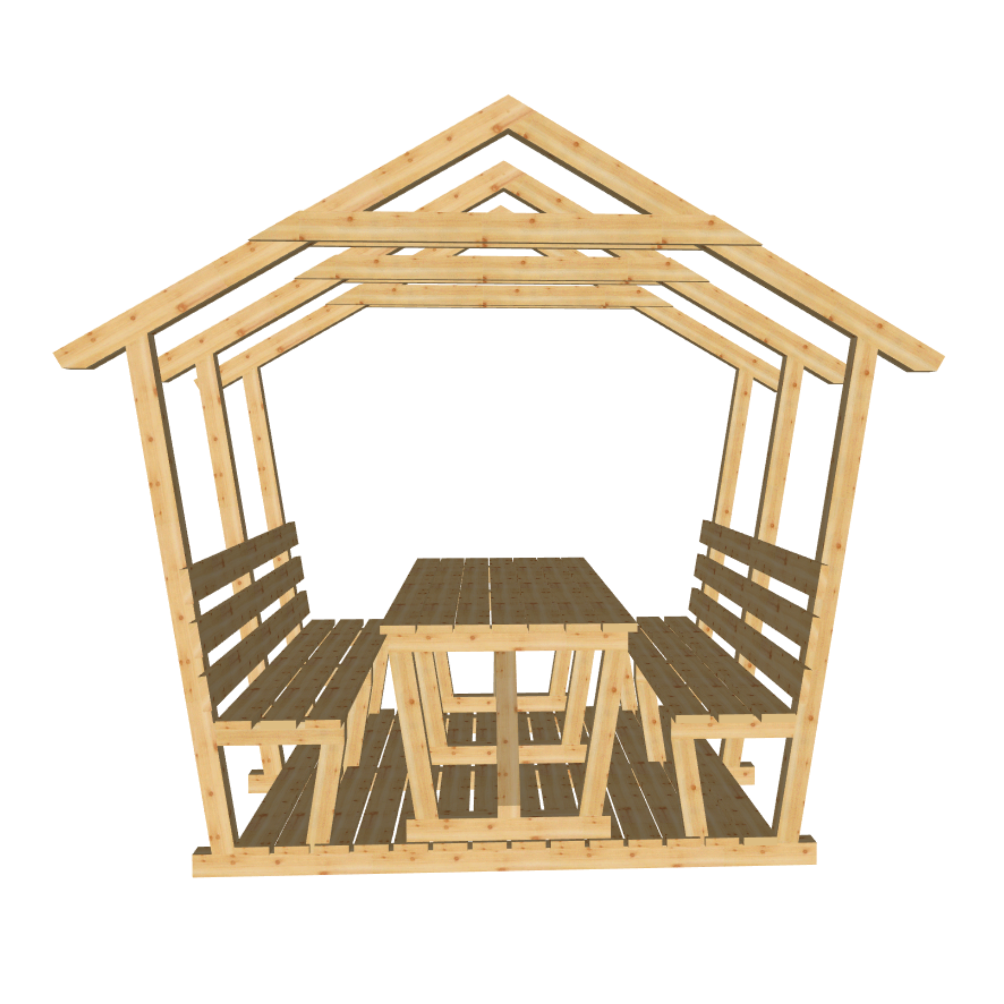 Bauplan Spielhaus 4 3D-Frontansicht