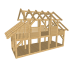 Bauplan Spielhaus 6 3D-Ansicht schräg von vorn