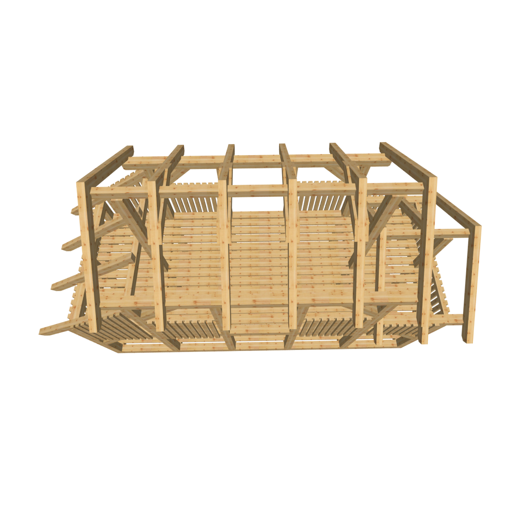 Bauplan Spielhaus 6 3D-Draufsicht