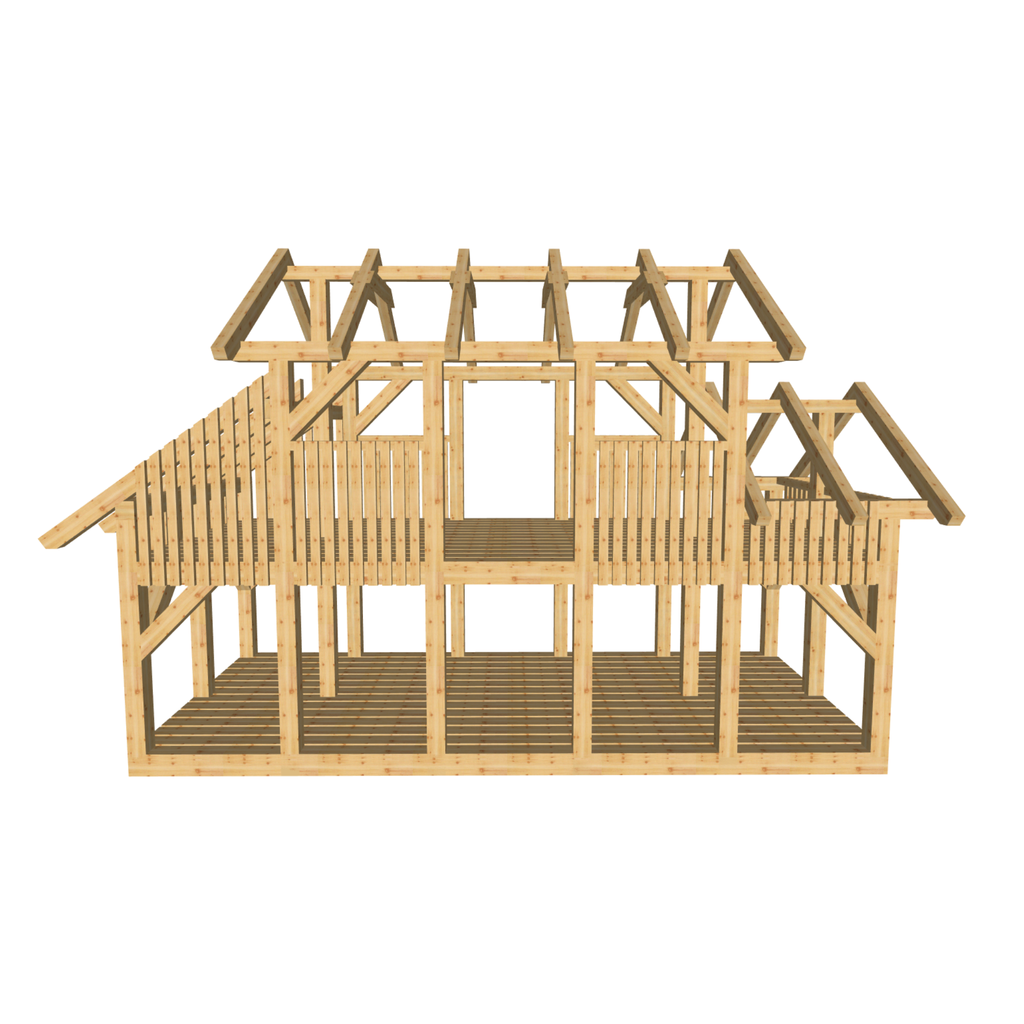 Bauplan Spielhaus 6 3D-Frontansicht