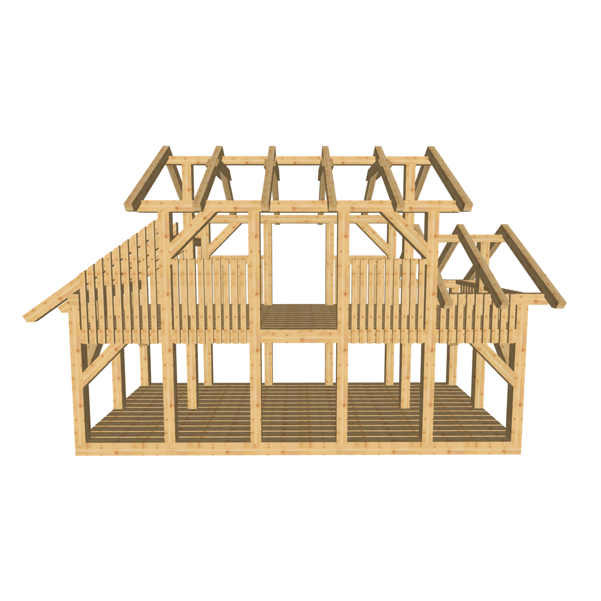 Bauplan Spielhaus 6 3D-Frontansicht