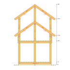 Bauplan Spielhaus 6 Seitenansicht mit Bemaßung