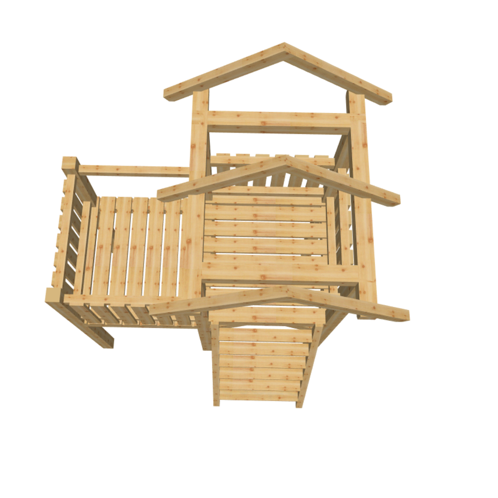 Bauplan Spielturm 1 3D-Draufsicht