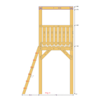 Bauplan Spielturm 2 Seitenansicht mit Bemaßung