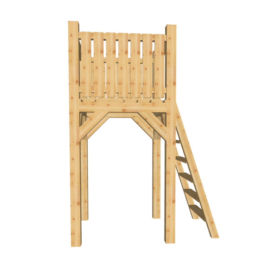 Bauplan Spielturm 3 3D-Frontansicht
