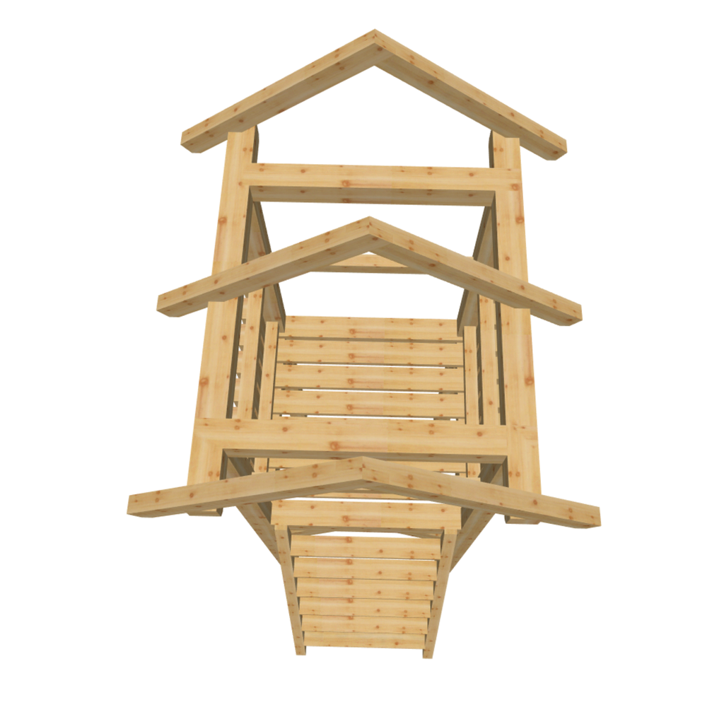 Bauplan Spielturm 4 3D-Draufsicht