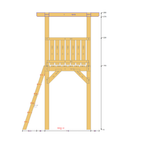 Bauplan Spielturm 4 Seitenansicht mit Bemaßung