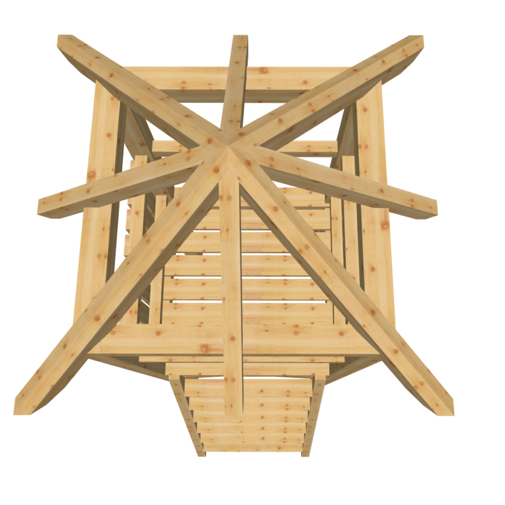 Bauplan Spielturm 5 3D-Draufsicht