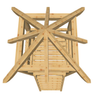 Bauplan Spielturm 5 3D-Draufsicht