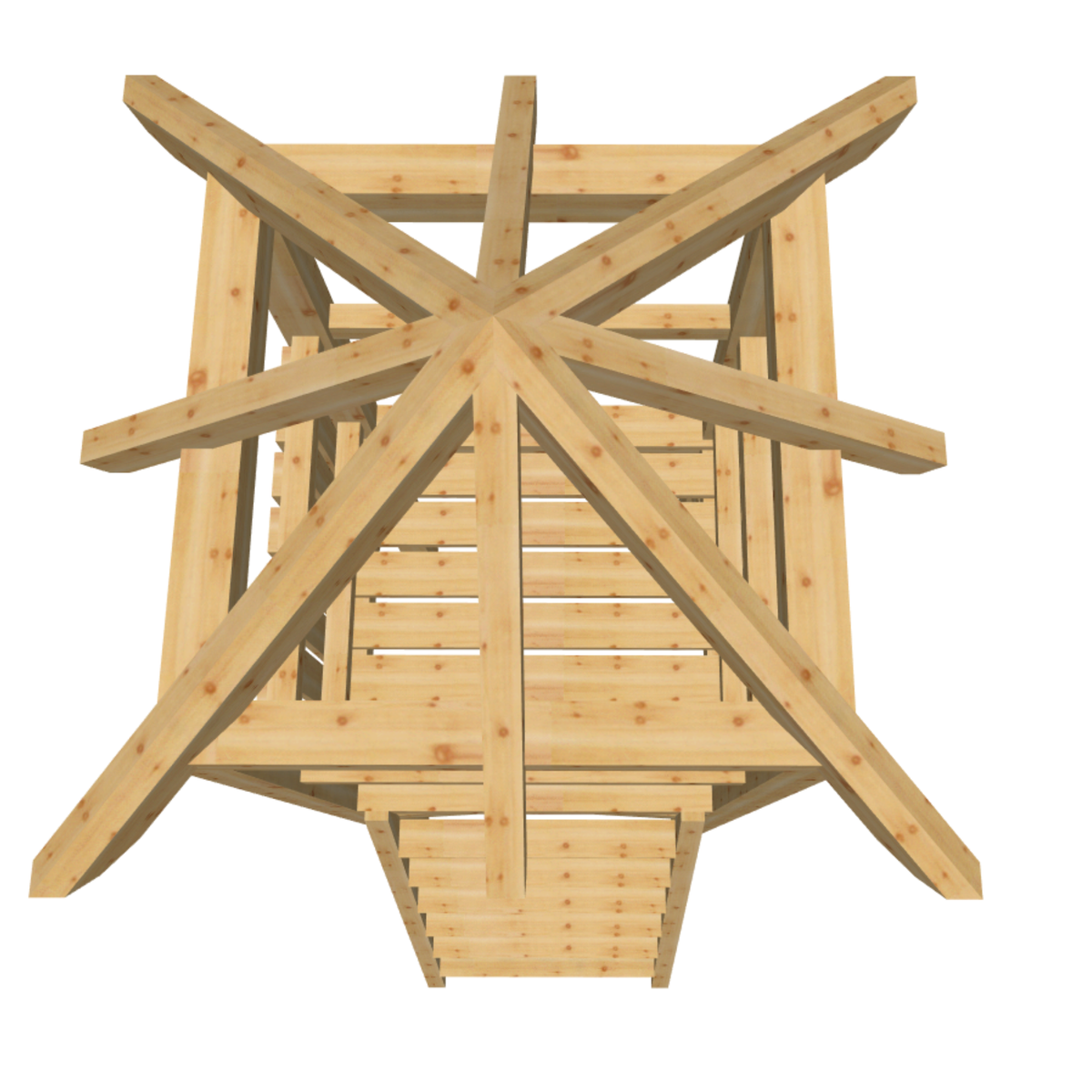 Bauplan Spielturm 5 3D-Draufsicht