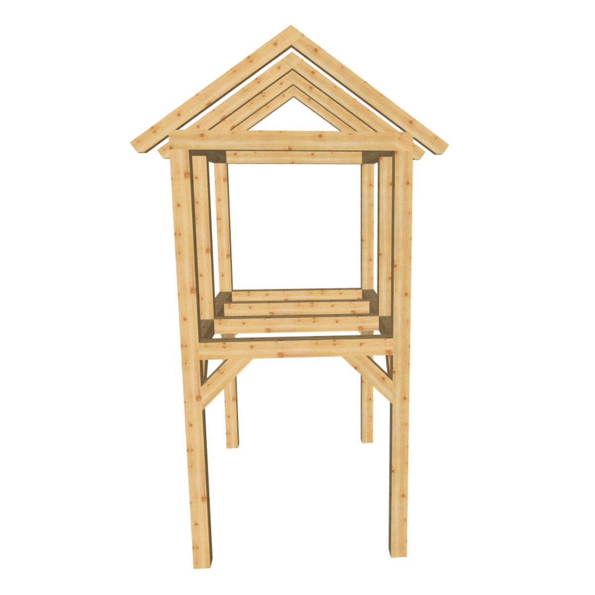 Bauplan Spielturm 7 3D-Frontansicht