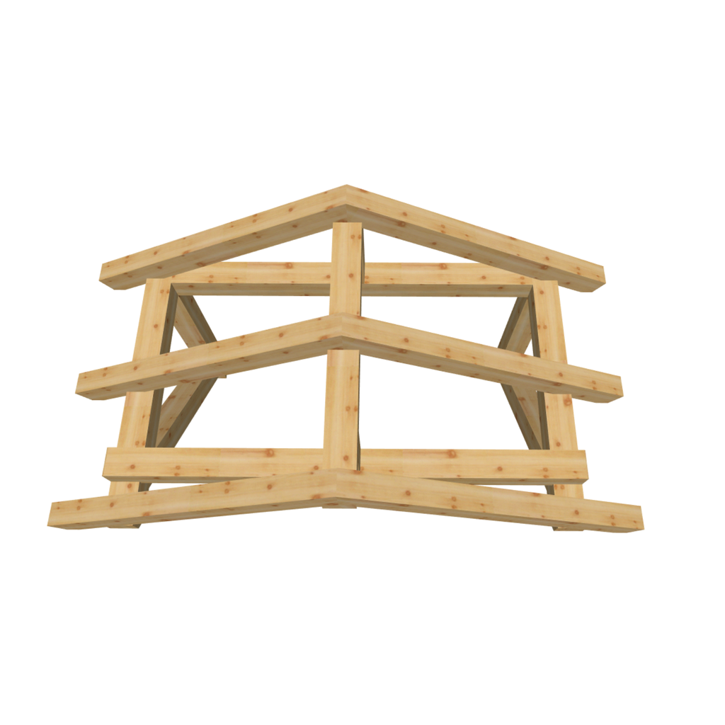 Bauplan Vordach-Satteldach 12 3D-Draufsicht