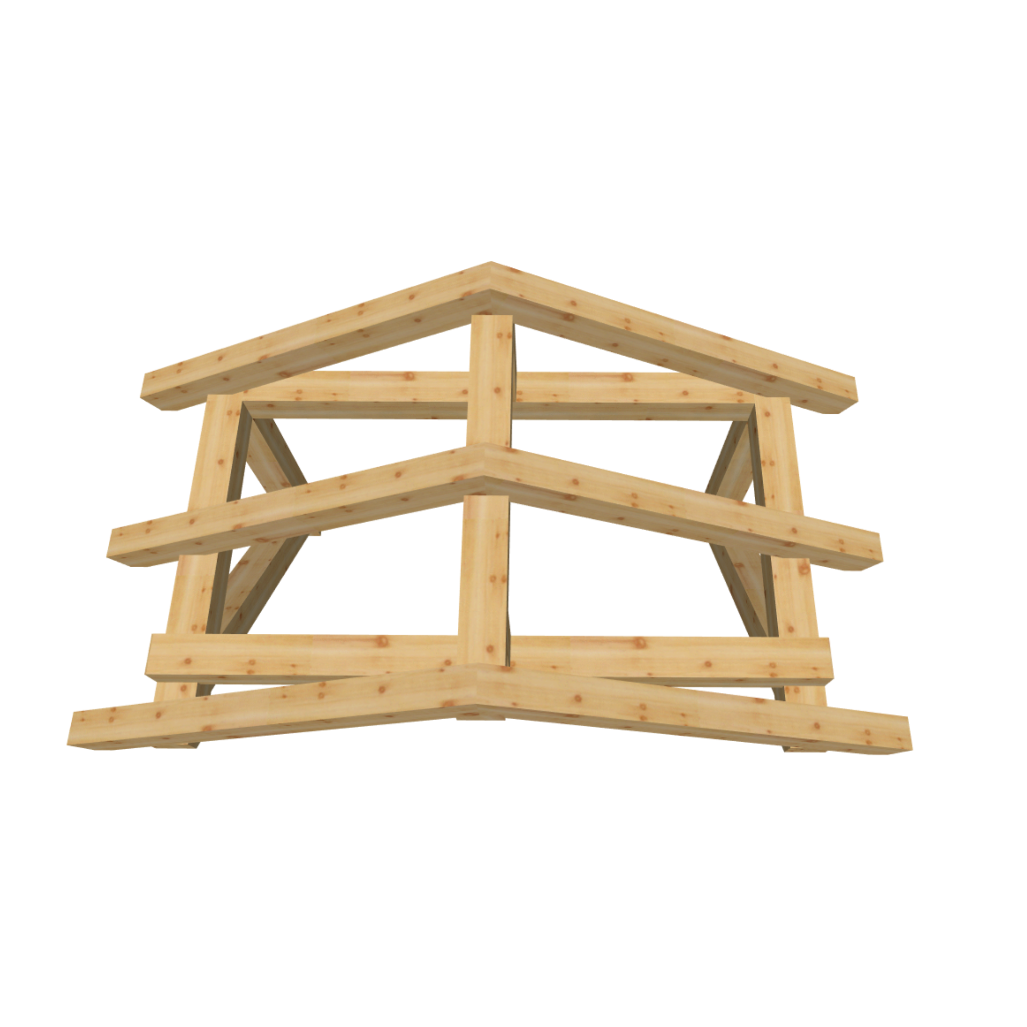 Bauplan Vordach-Satteldach 12 3D-Draufsicht