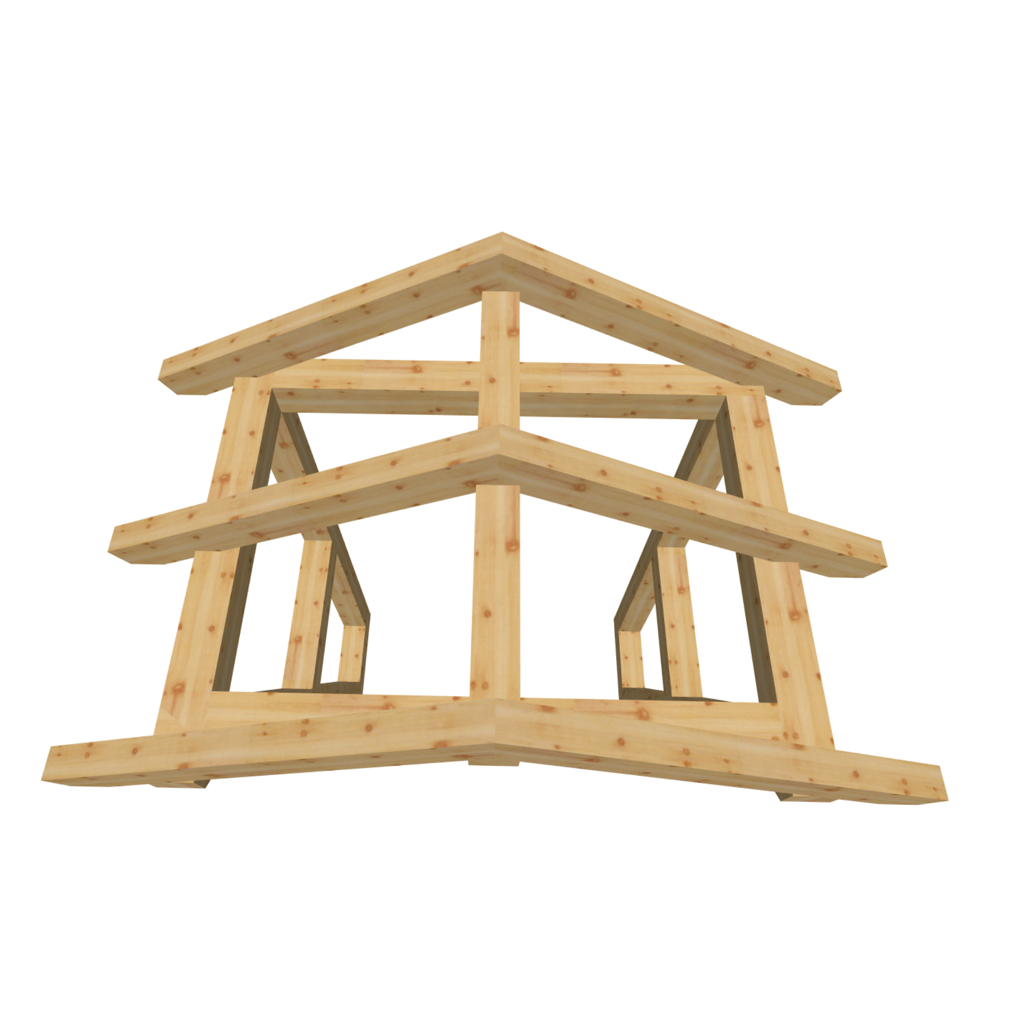Bauplan Vordach-Satteldach 8 3D-Draufsicht