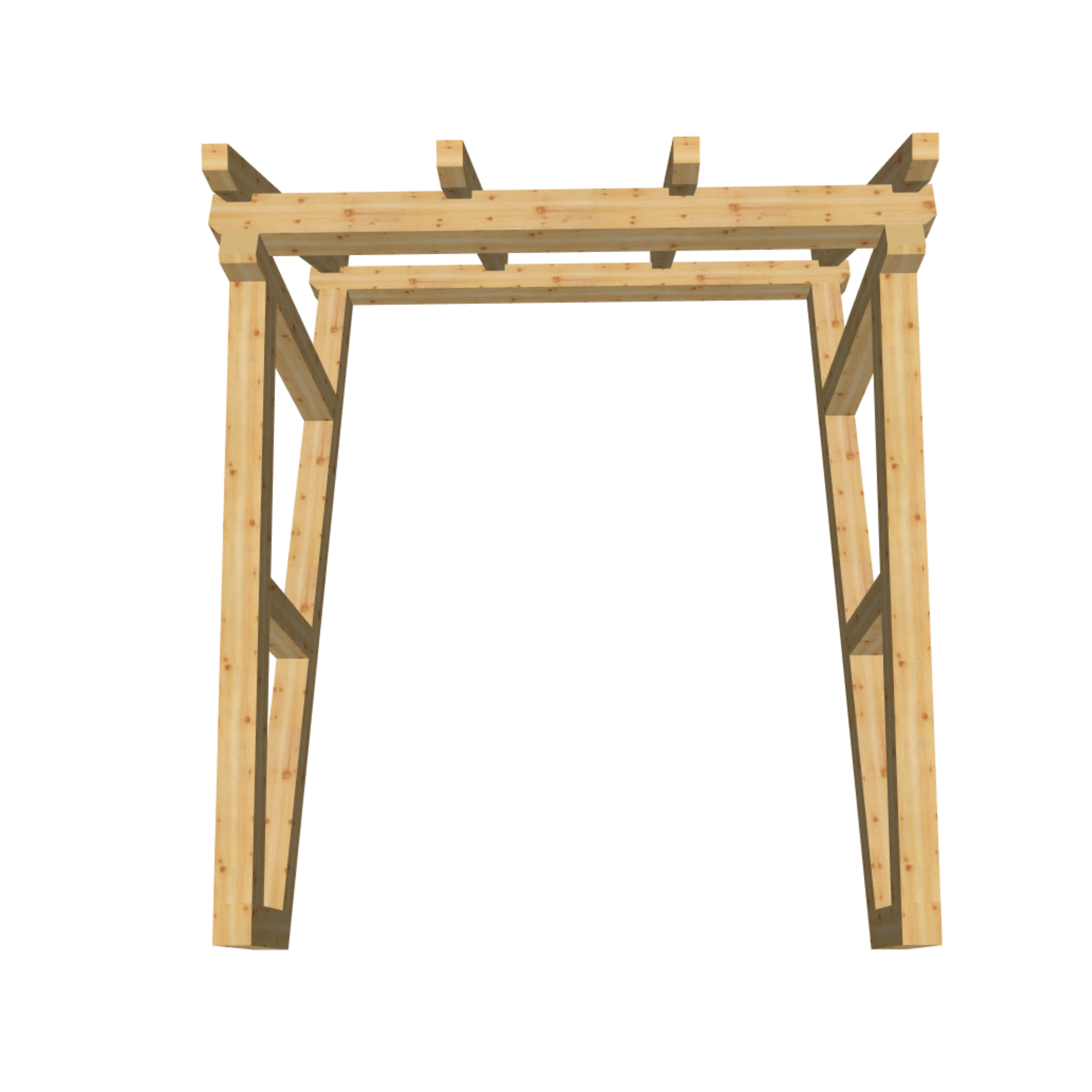 Bauplan Vordach-Schleppdach 7 3D-Frontansicht