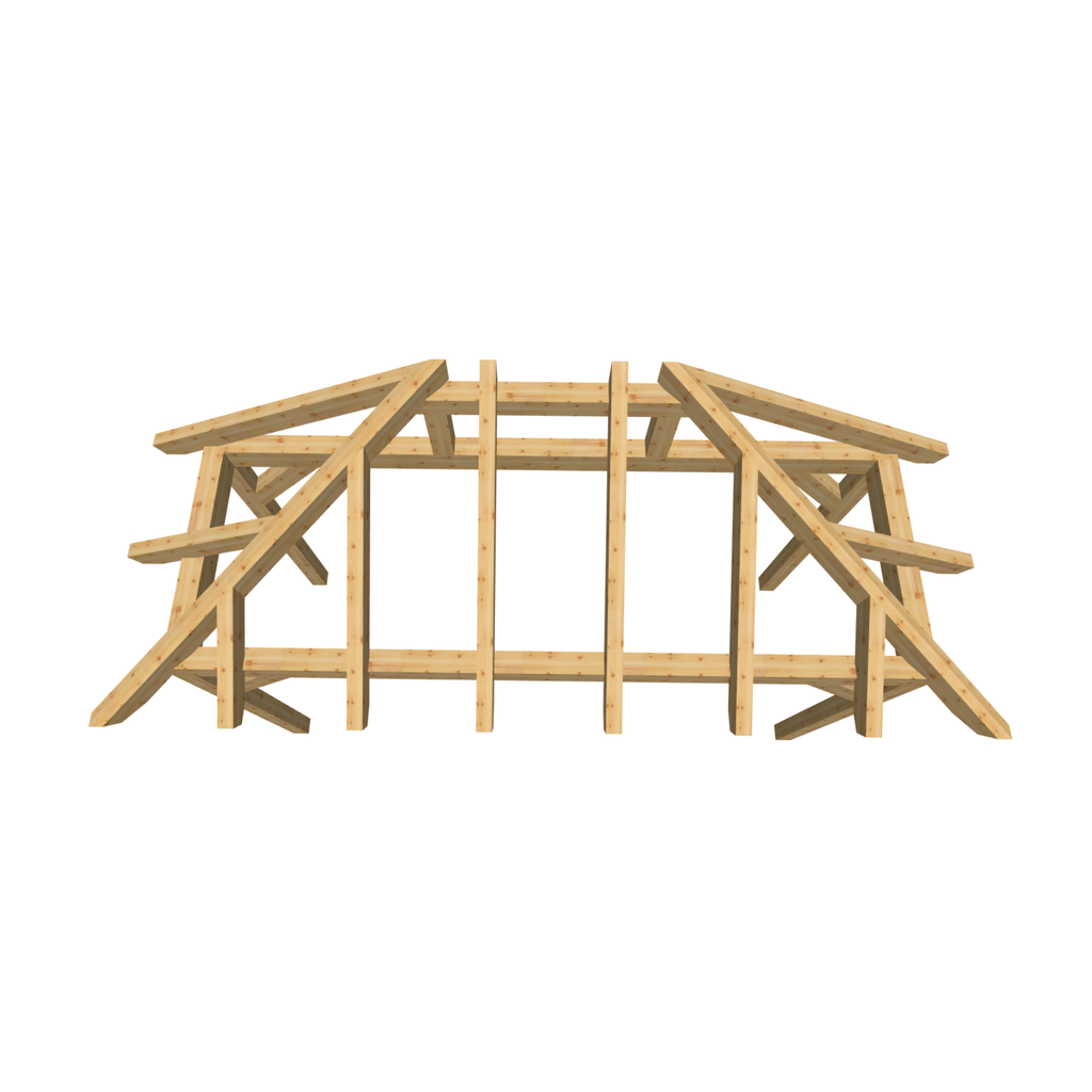 Bauplan Vordach-Walmdach 11 3D-Draufsicht