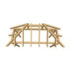 Bauplan Vordach-Walmdach 11 3D-Draufsicht