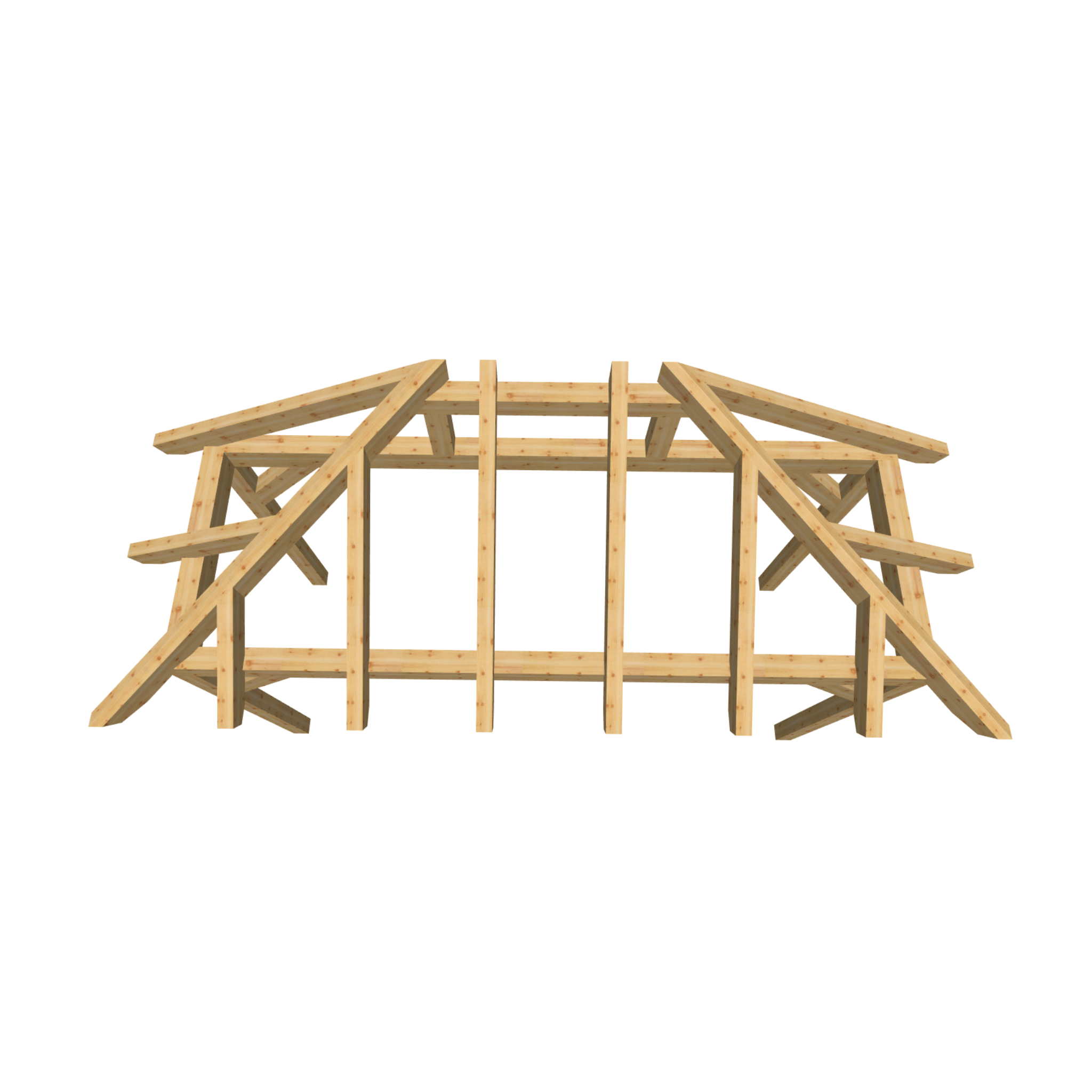 Bauplan Vordach-Walmdach 11 3D-Draufsicht