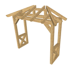 Bauplan Vordach-Walmdach 12 3D-Ansicht schräg von vorn