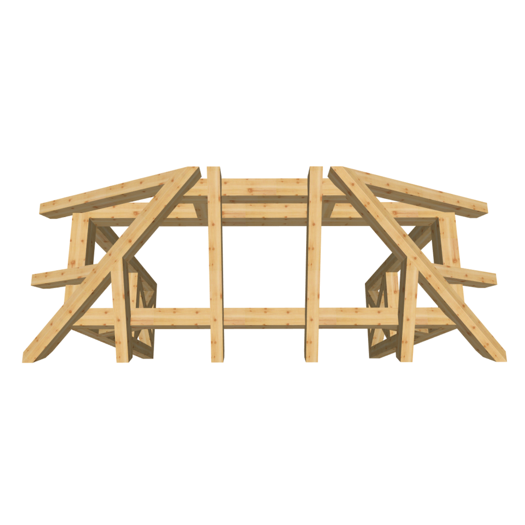 Bauplan Vordach-Walmdach 12 3D-Draufsicht