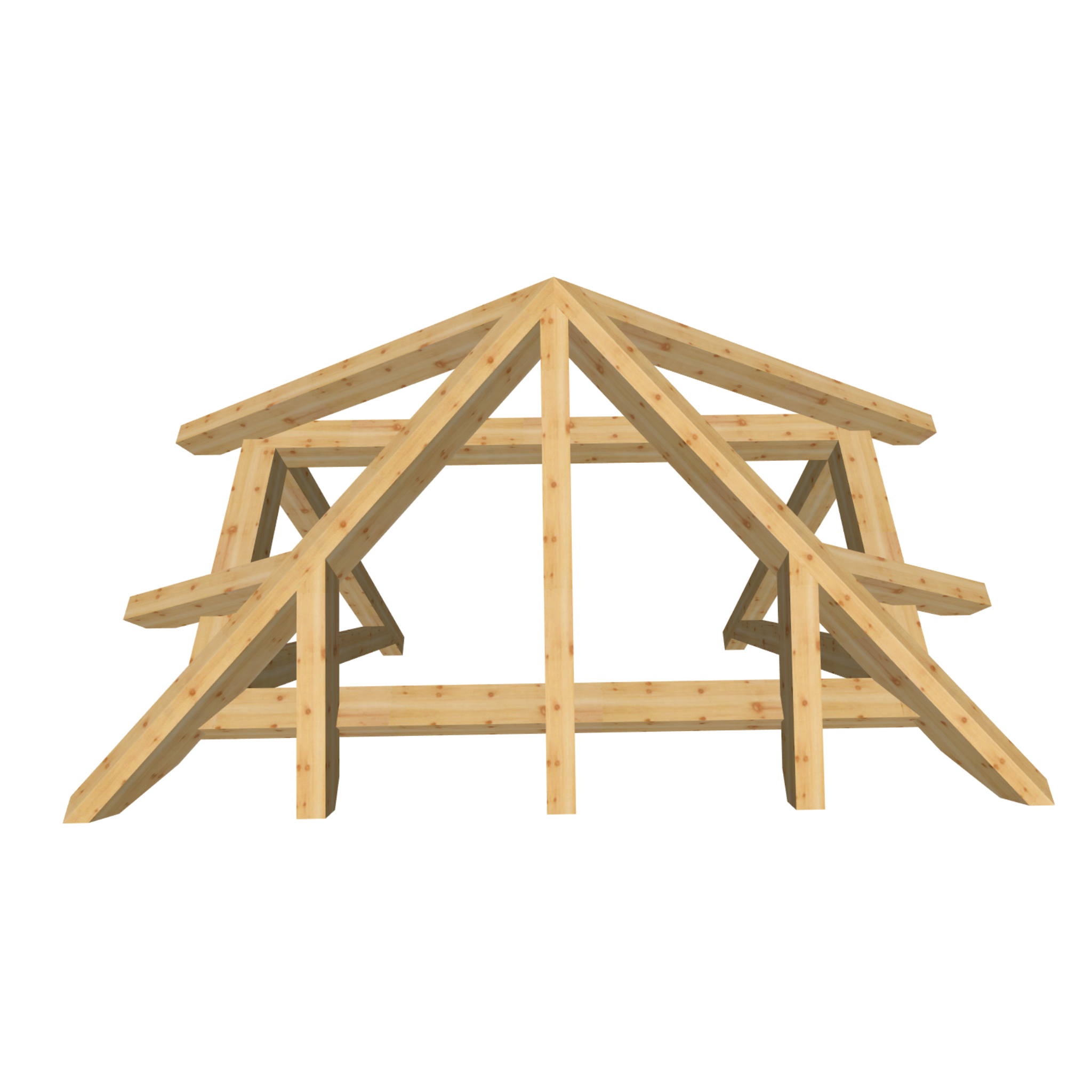 Bauplan Vordach-Walmdach 1 3D-Draufsicht