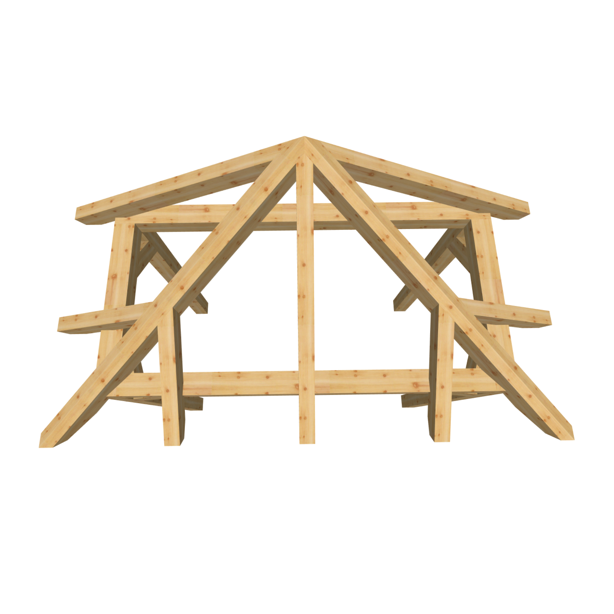 Bauplan Vordach-Walmdach 5 3D-Draufsicht