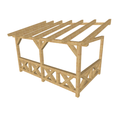 Bauplan Wand-Pergola 1 3D-Ansicht schräg von vorn