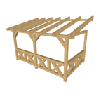 Bauplan Wand-Pergola 1 3D-Ansicht schräg von vorn