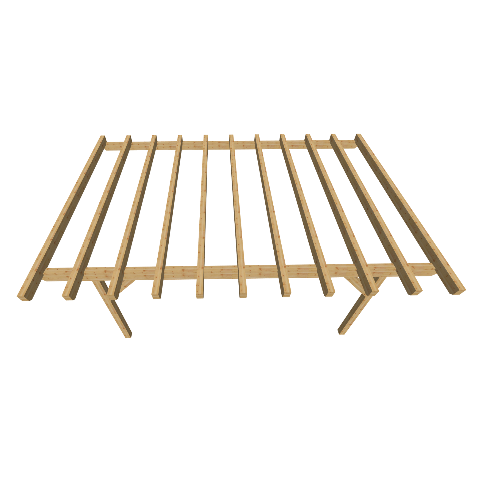 Bauplan Wand-Pergola 10 3D-Draufsicht