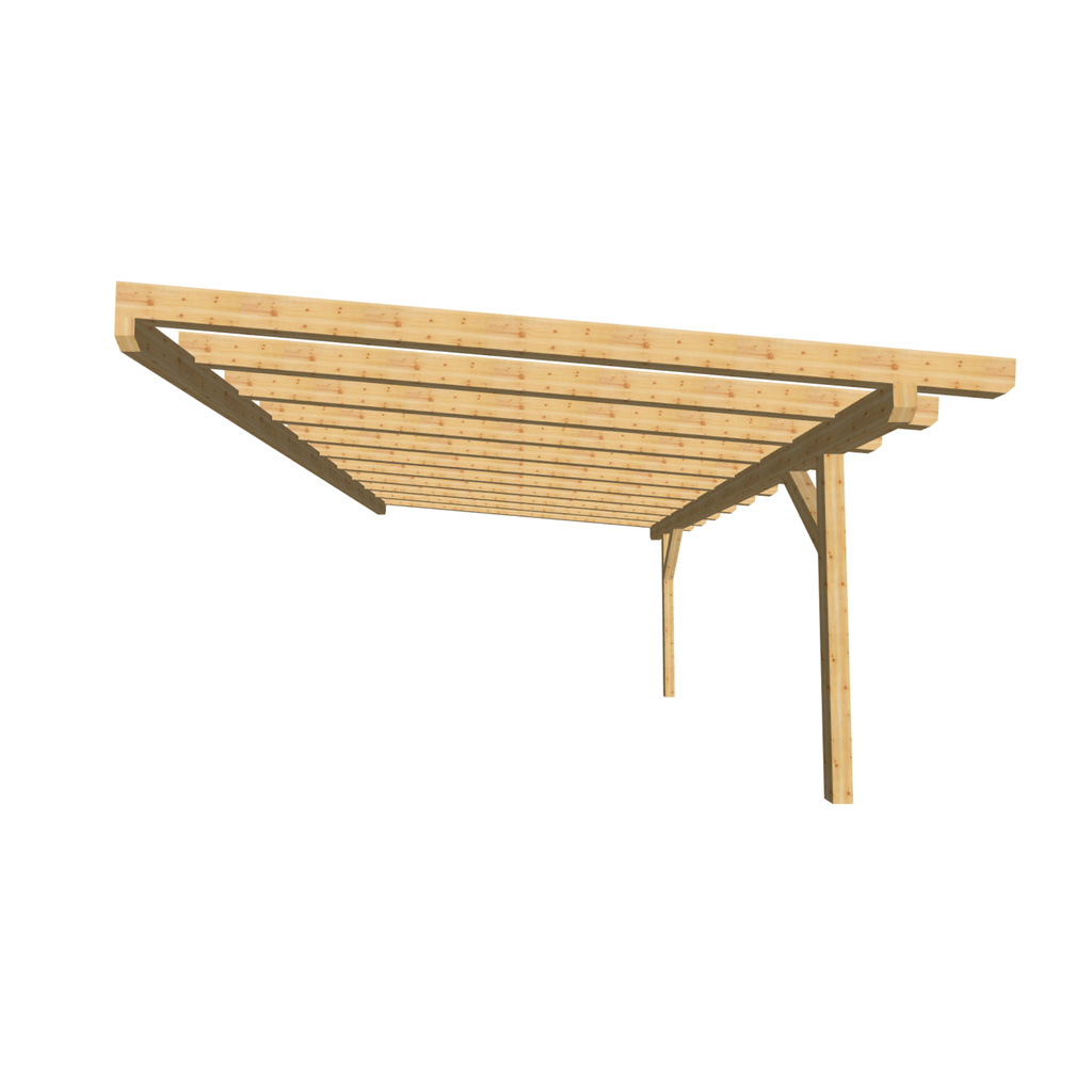 Bauplan Wand-Pergola 10 3D-Frontansicht