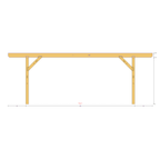 Bauplan Wand-Pergola 10 Seitenansicht mit Bemaßung