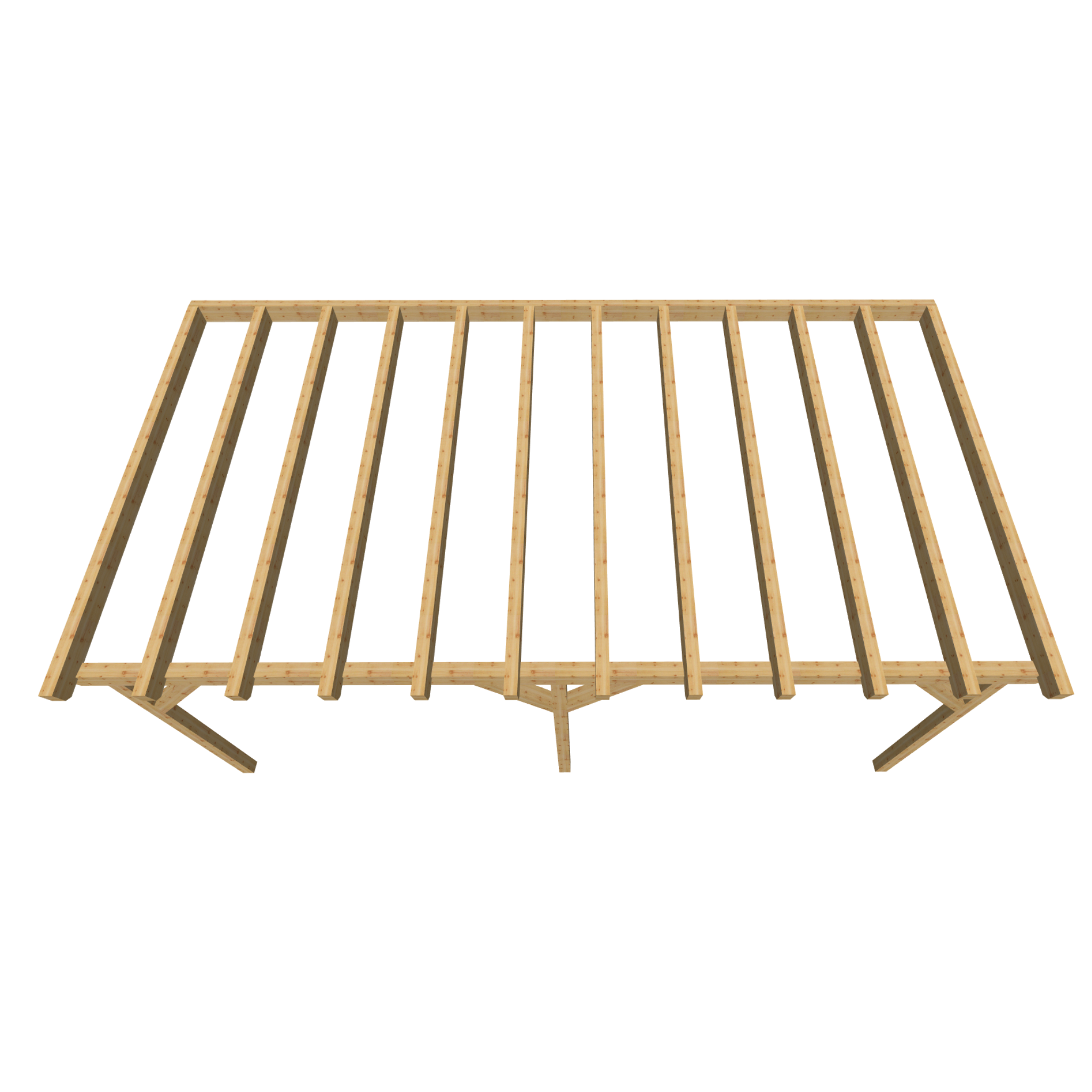 Bauplan Wand-Pergola 11 3D-Draufsicht