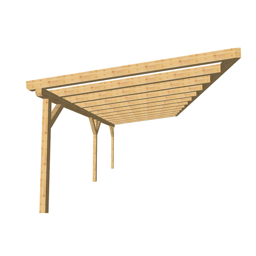 Bauplan Wand-Pergola 11 3D-Frontansicht
