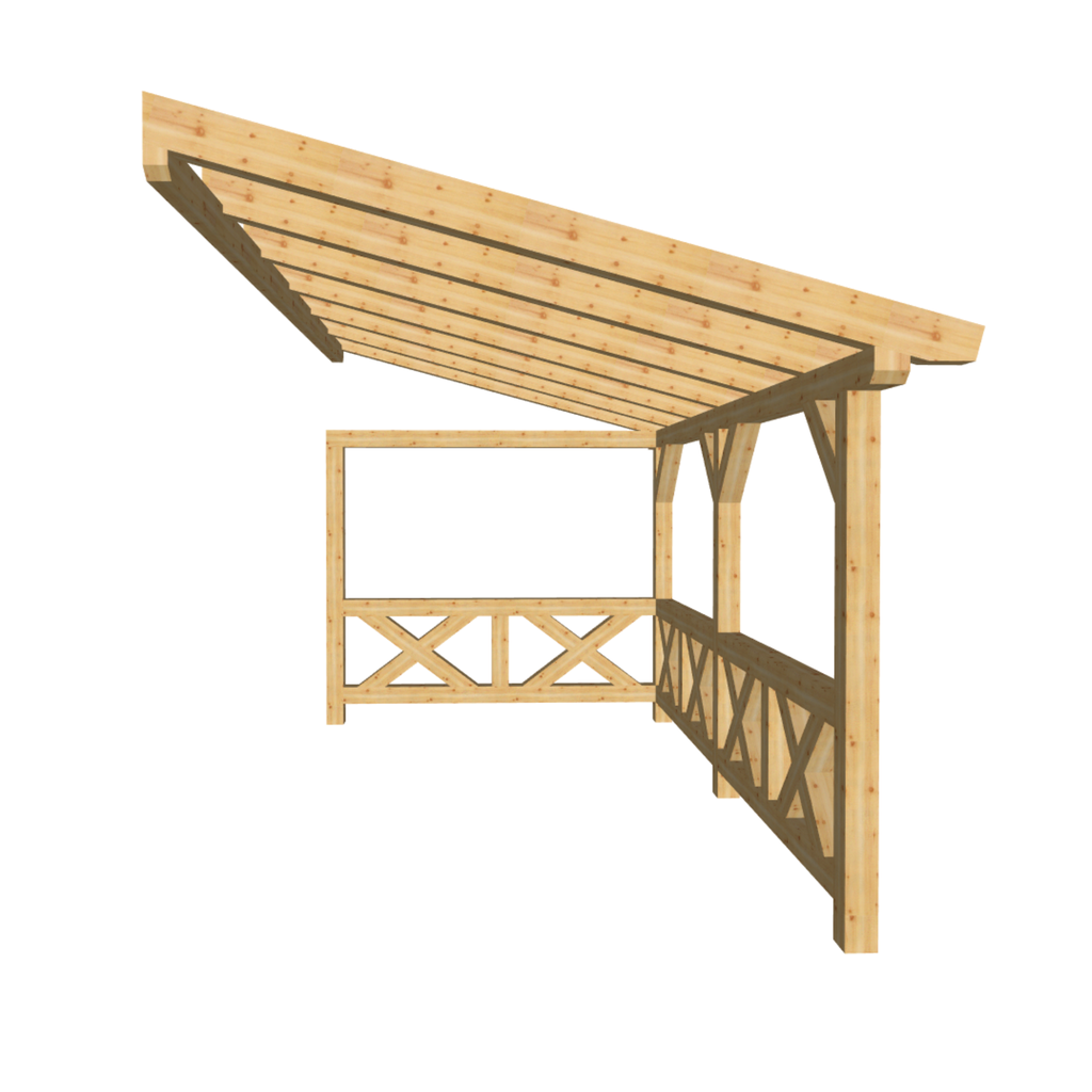 Bauplan Wand-Pergola 1 3D-Frontansicht